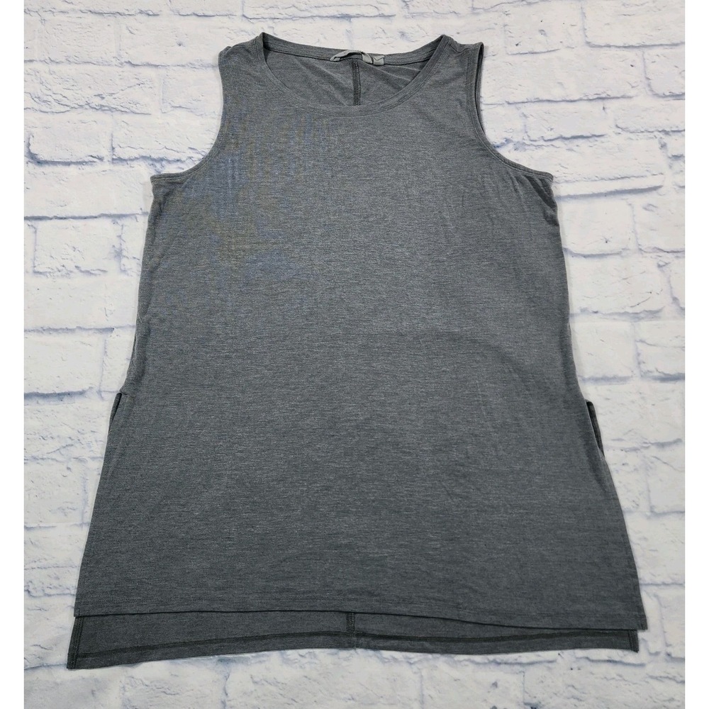 Athleta WOMENS SIZE L Side Split Tunic Tank Top Gray 591361 Active Yoga